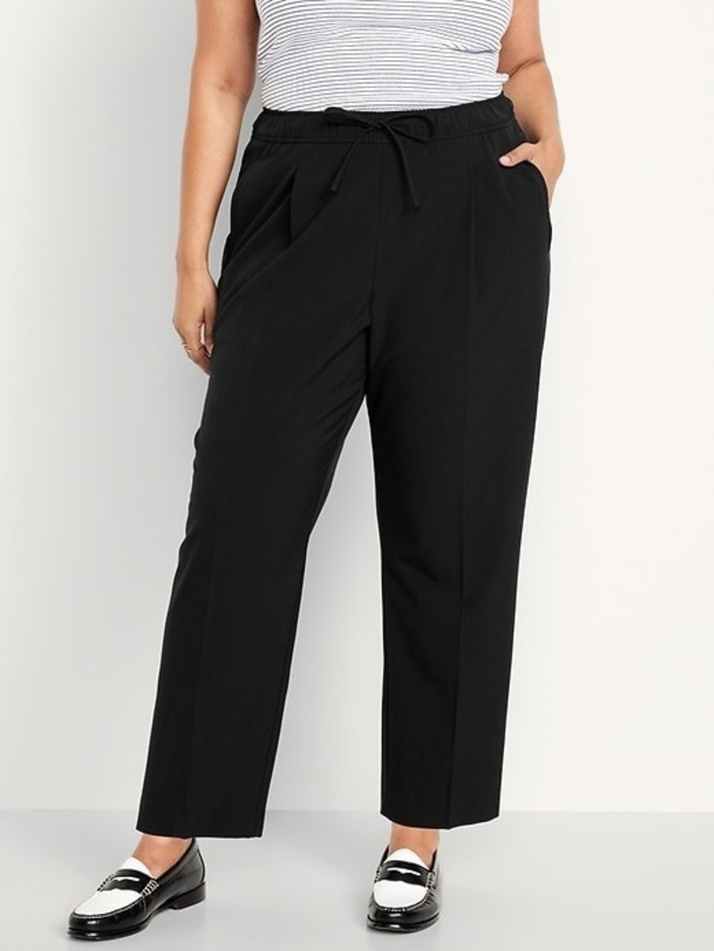 Old Navy Black Pull-On Straight-Leg Pants with Drawstring XXL